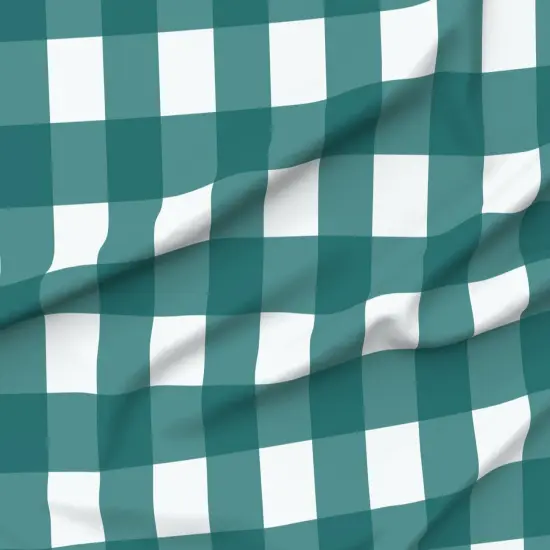 Various Fabrics by the Yard or Fat Quarter Teal Buffalo Check Large Scale Plaid Rustic Gingham Cabin Custom Printed Fabric by Spoonflower {6}