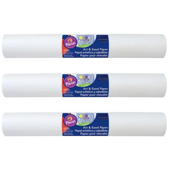 Art & Easel Roll, White, 18" x 50', 3 Rolls {1}