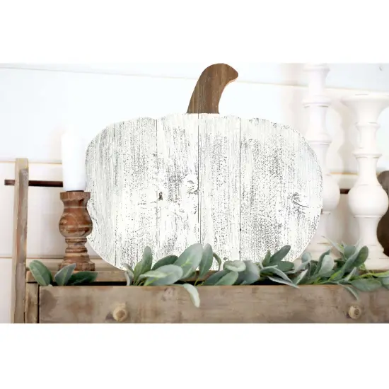 Rustic Farmhouse Fall Harvest Reclaimed Wood Pumpkin Grey {4}