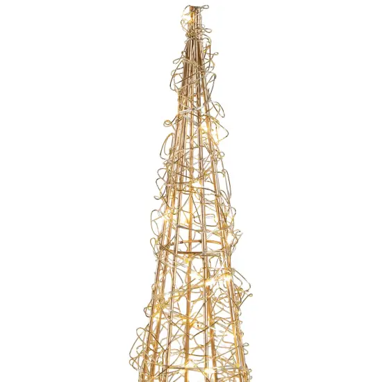 Northlight LED Lighted Twinkle Outdoor Christmas Cone Trees - 39.5" - Copper - Set of 3 Brown {5}