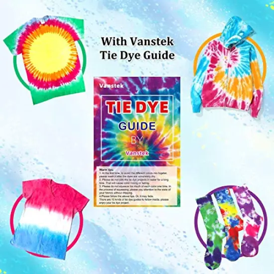 Tie Dye Kit, 24 Colors Tie Dye Shirt DIY Fabric Dye for Women, Kids, Men, with Rubber Bands, Gloves, Plastic Film and Table Covers for Family Friends Group Party Supplies {6}