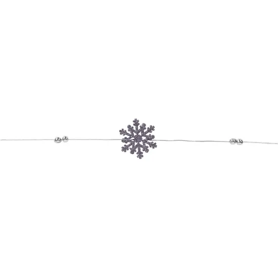 Northlight 5' x 2" Purple Snowflake Christmas Garland with Silver Beads, Unlit {6}