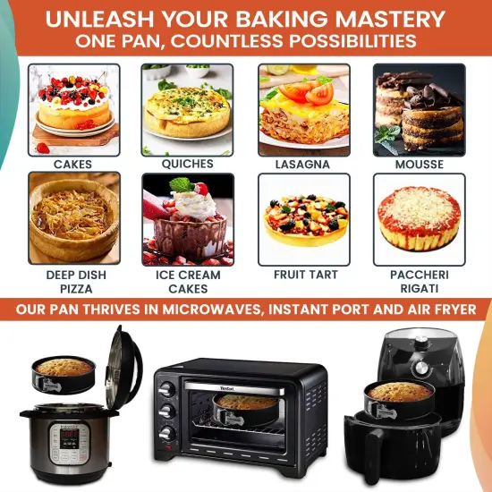 100 Pieces Cake Pan Sets for Baking + Cake Decorating Kit: 3 Non-Stick Springform Pans Set (4, 7, 9 inches), Piping Tips, Cake Leveler &ndash; Multi-functional Leak-Proof CheeseCake Pan & eBook {6}