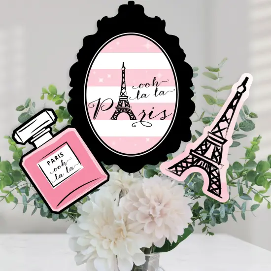 Big Dot of Happiness Paris, Ooh La La - Paris Themed Baby Shower or Birthday Party Centerpiece Sticks - Table Toppers - Set of 15 {1}