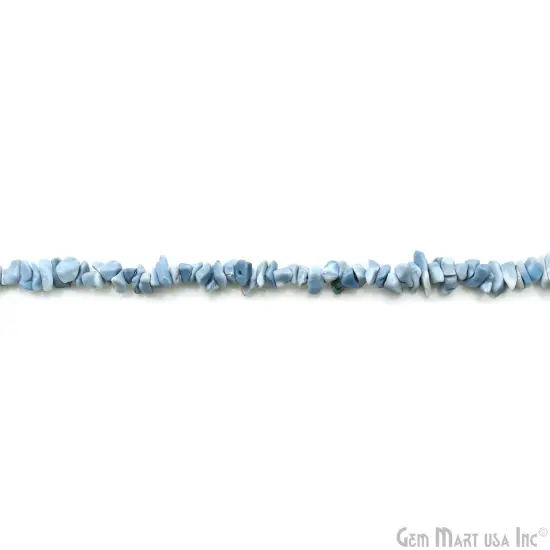 Blue Opal Chip Beads, 34 Inch, Natural Chip Strands, Drilled Strung Nugget Beads, 3-7mm, Polished, GemMartUSA (CHOB-70001) {4}