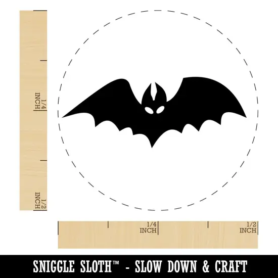 Bat Halloween Self-Inking Rubber Stamp for Stamping Crafting Planners Purple {1}