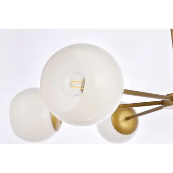 Briggs 36 inch pendant in brass with white shade {6}