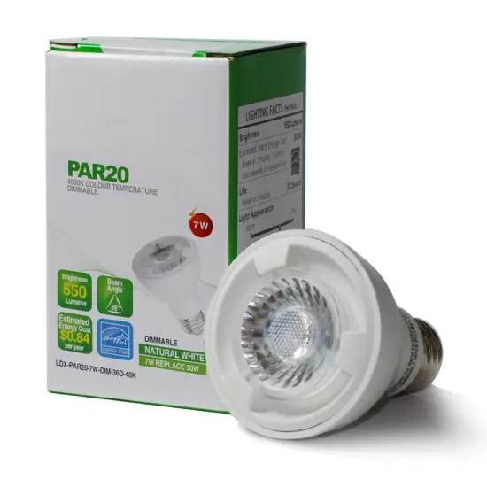 High Quality LED 7W 4000K PAR20 Waterproof Dimmable Cool White Bulb - 50w Equiv. {2}