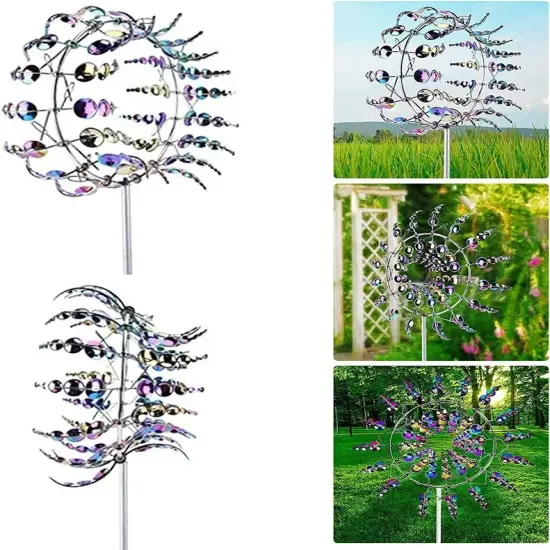 3D Windmill Kinetic Metal Sculpture Wind Spinner Yard Garden Outdoor Decoration {3}