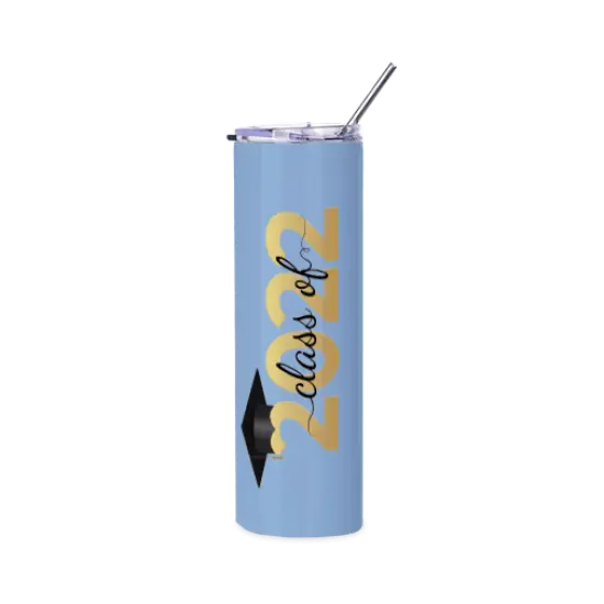 30oz Straight Stainless Steel Tumbler with Straw & Lid (White) {3}