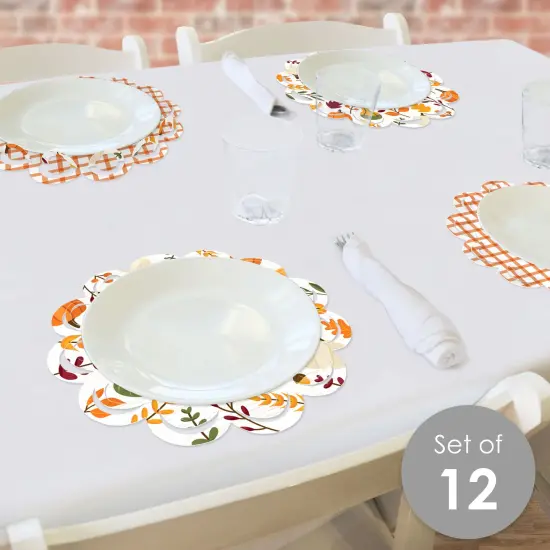 Big Dot of Happiness Fall Friends Thanksgiving - Friendsgiving Party Round Table Decorations - Paper Chargers - Place Setting For 12 {3}