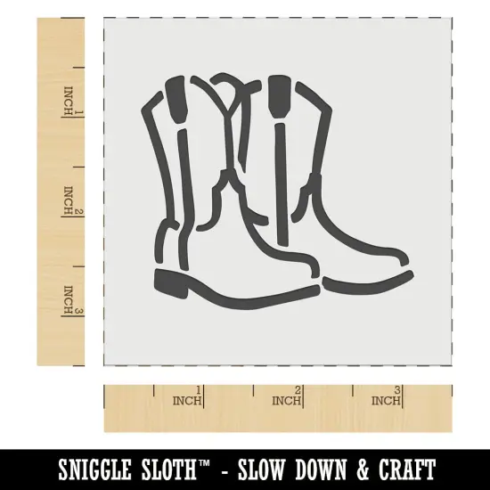 Simple Cowboy Cowgirl Boots Country Farm Life Wall Cookie DIY Craft Reusable Stencil {5}
