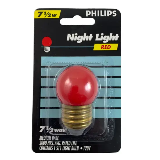 6pk - Philips 7.5w S11 Red Incandescent Night Light Bulb - E26 Base {1}