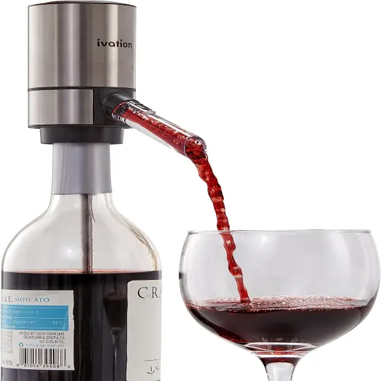 Ivation Stainless Steel Wine Aerator and Dispenser Spout, Electric Wine Pourer and Stopper {1}