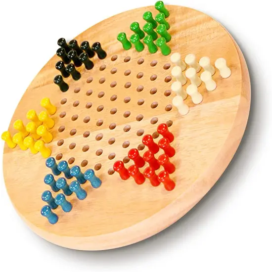 WE Games Chinese Checkers with Pegs - Solid Wood Travel Size - 7 in. {1}