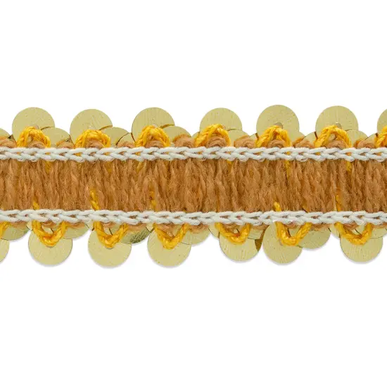 10 yards of 2 Row 7/8" Metallic Stretch Sequin Trim | 10 yard cut Gold {3}