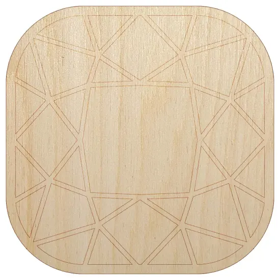 Antique Cushion Gem Cut Diamond Jewelry Unfinished Wood Shape Piece Cutout for DIY Craft Projects {7}