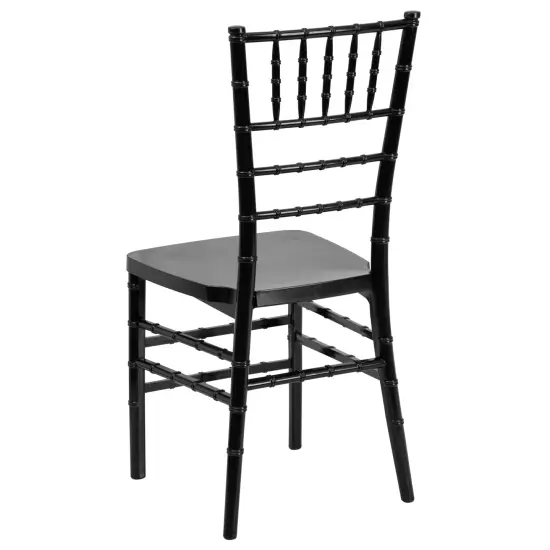 Emma and Oliver Wedding & Event Resin Stacking Chiavari Dining Chair Black {4}