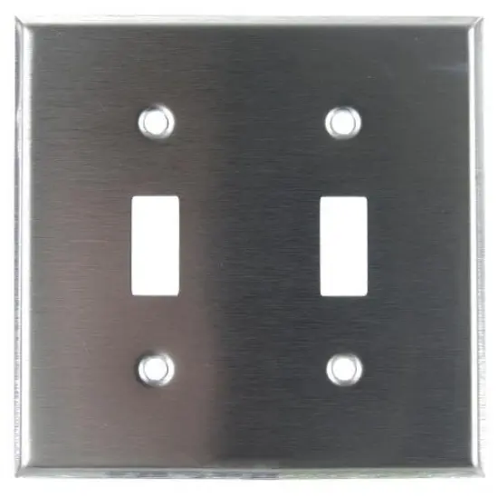 SUNLITE 2 Gang Toggle Plate Steel E102S {1}