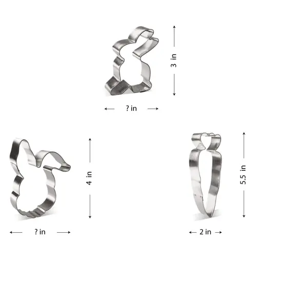 Easter Cookie Cutter 3 Pc Set, CookieCutter.com, Tin Plated Steel, Handmade in the USA {4}