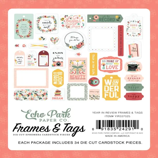 Echo Park Cardstock Ephemera-Frames & Tags, Year In Review {3}