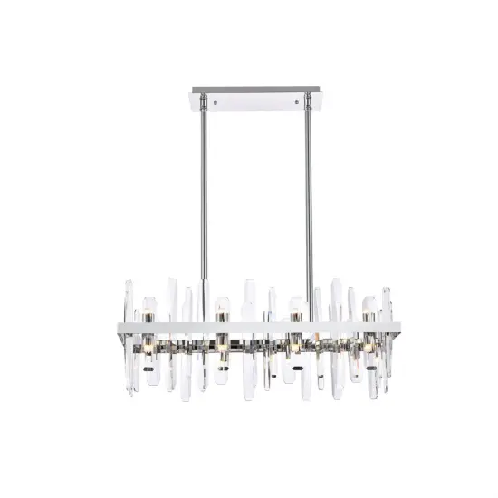 Serena 30 inch crystal rectangle chandelier in chrome {1}