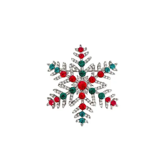 Wrapables Christmas Crystal Rhinestone Brooch Pin, Snowflake {1}