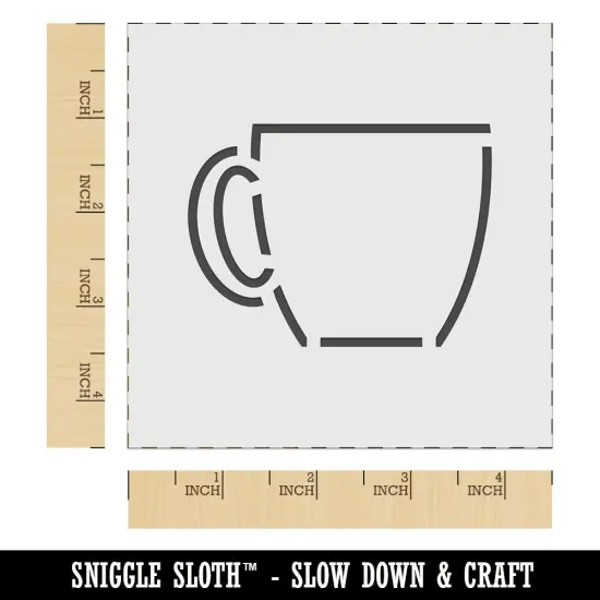 Coffee Mug Cup Outline Wall Cookie DIY Craft Reusable Stencil {6}