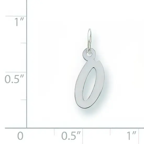 Sterling Silver Small Initial Letter O Charm Pendant Jewerly 19mm x 8mm {3}