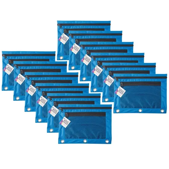 Pencil Pouch, 2 Pocket, Assorted Colors, Pack of 12 {1}