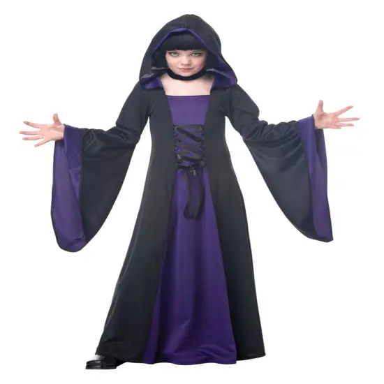 California Costumes Childs Purple and Black Hooded Robe Halloween Costume - Large {1}