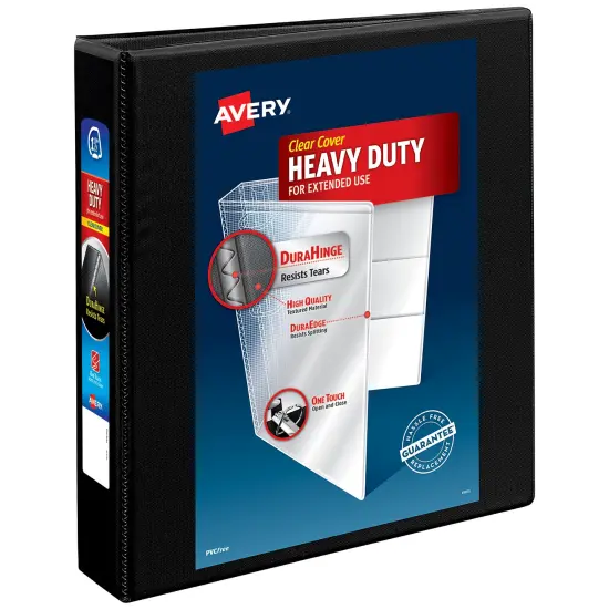 Avery Nonstick Heavy-Duty View 3 Ring Binder, 1.5" One Touch Slant Rings, 1 Black Binder (05400) {1}