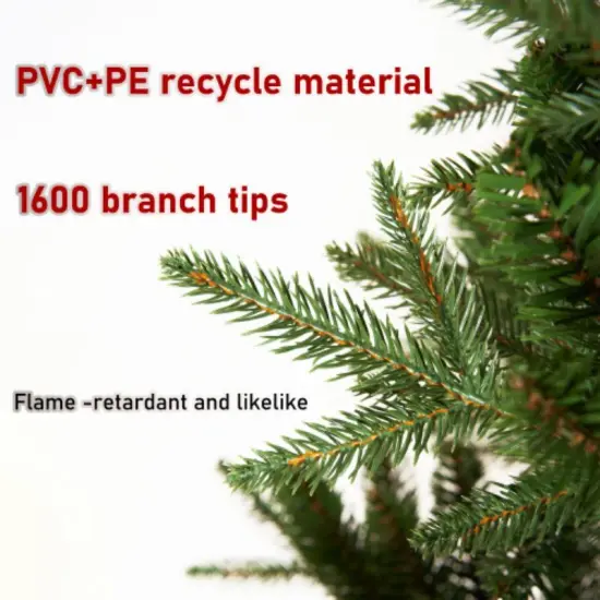 6 -foot artificial Christmas tree withno light, no light hinged cloud fir PVC/PE Christmas tree, suitable for indoor and outdoor {4}