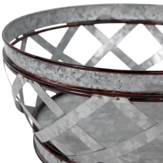 Northlight Set of 3 Metal Woven Nesting Baskets 12.5" Silver {7}