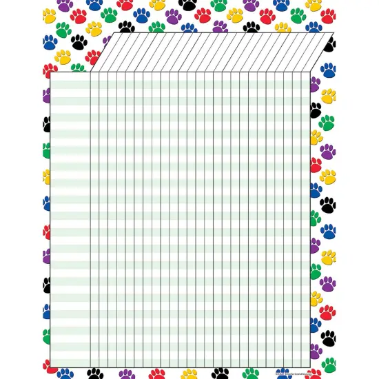 Colorful Paw Prints Incentive Chart, Pack of 6 {2}