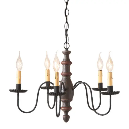 Irvin's Country Tinware Country Inn Wood Chandelier in Americana Espresso {1}