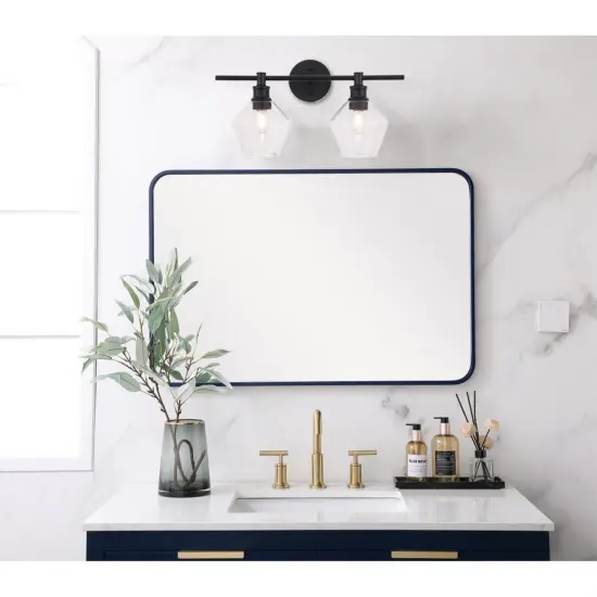 Gene 2 light Black and Clear glass Wall sconce {2}