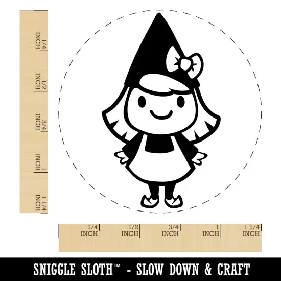 Cute Little Lady Gnome Rubber Stamp for Stamping Crafting Planners {1}