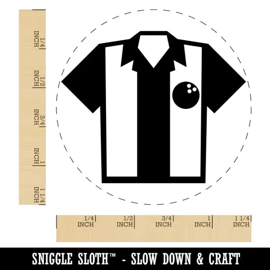 Bowling Shirt Striped Retro Style Rubber Stamp for Stamping Crafting Planners {1}