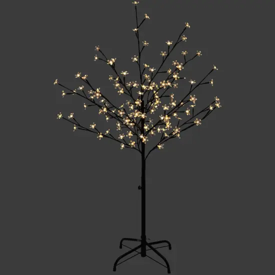 Northlight 4' LED Lighted Sakura Cherry Blossom Artificial Flower Tree - Warm White Lights {1}