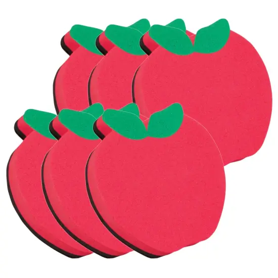 Magnetic Whiteboard Eraser, Apple, Pack of 6 {1}