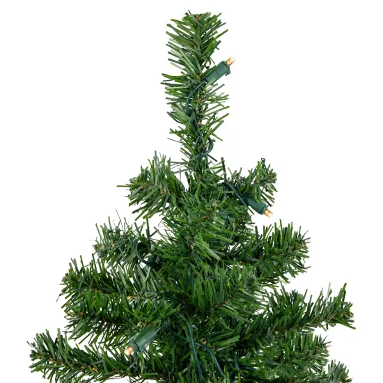 Northlight Pre-Lit Two-Tone Green Pine Artificial Christmas Tree in Burlap - 18" - Clear LED Lights {5}