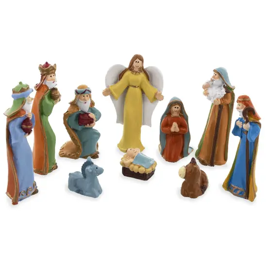 Set of 10 Miniature Nativity Scene Gift Set Figurines {4}