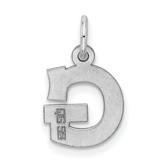 Sterling Silver Small Block Initial Letter G Charm Jewerly 16mm x 10mm {4}