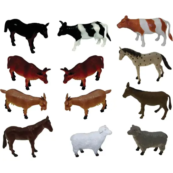 Farm Animals Playset, Set of 12 {1}