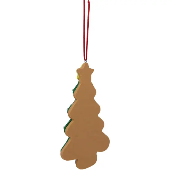 Northlight 4.75" Glittered Christmas Tree Cookie Ornament Green {6}