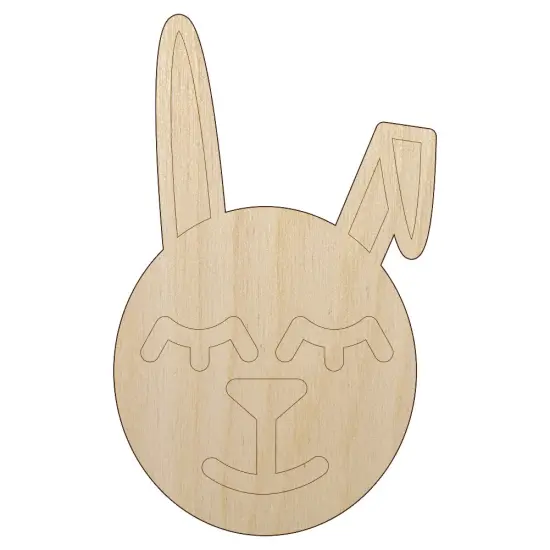 Cute Easter Bunny Face Unfinished Wood Shape Piece Cutout for DIY Craft Projects {1}