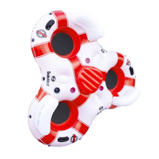 Swim Central Solstice Super Chill Swimming Pool Float with Cooler - 81" - White and Red {1}