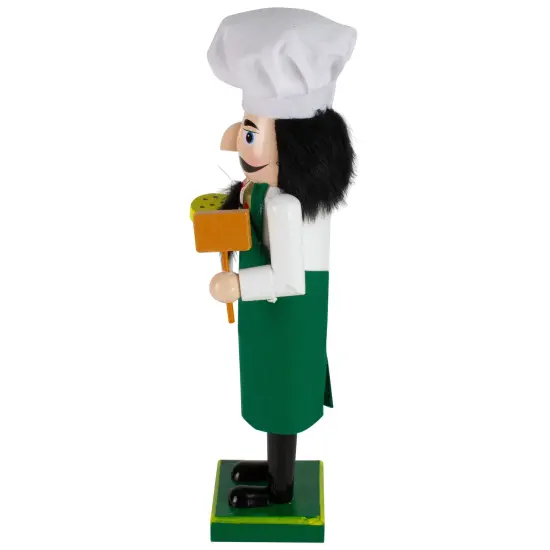 Northlight 14" Green and White Wooden Christmas Nutcracker Pizza Maker {4}