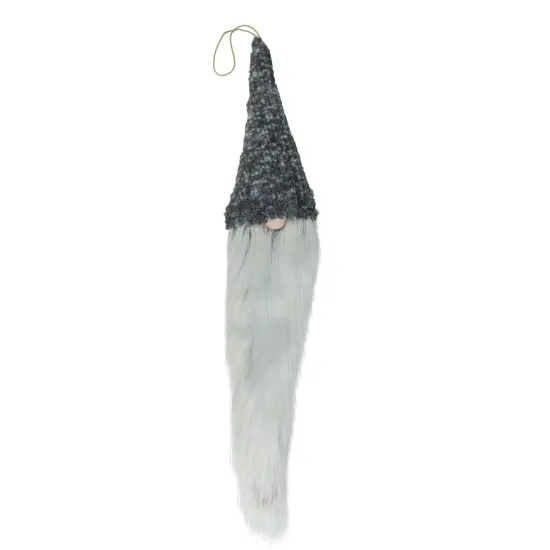 Northlight 34" Gray and White Hanging Gnome Hat Christmas Decoration {1}